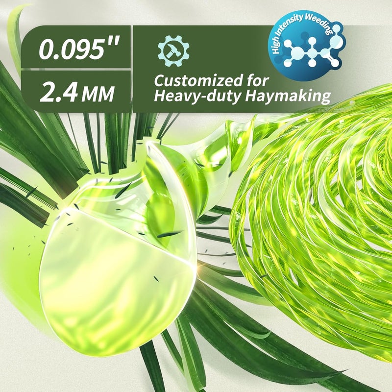 EVENTRONIC Weed Eater String, 095 Trimmer Line of 805-Feet, Trimmer Line for Universal Replacement, Twist Weed Wacker String Fits Medium& Heavy Grass&Weeds, String Trimmer Line of Yellow Premium Nylon - Image 2